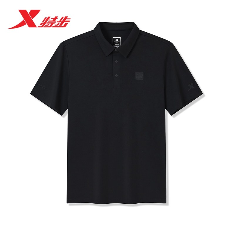 特步polo衫男2025年新款夏季休闲百搭短袖运动上衣97522
