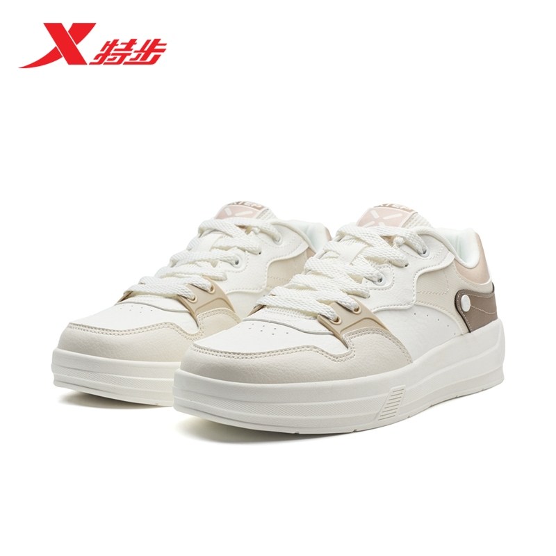 官方正品特步板鞋2025女鞋透气小白鞋休闲鞋运动鞋975318310050