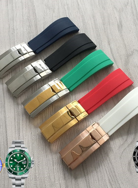 原装款橡胶硅胶表带代用劳力士蚝式恒动潜航者迪通拿ROLEX表带20m