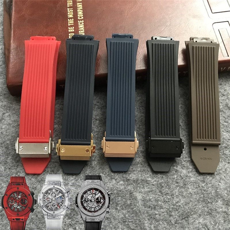 适用恒宝手表表带男橡胶H