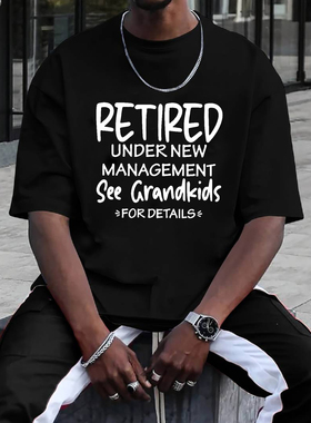 欧美男装Men T-shirt宽松薄款短袖圆领大码t恤男RETIRED