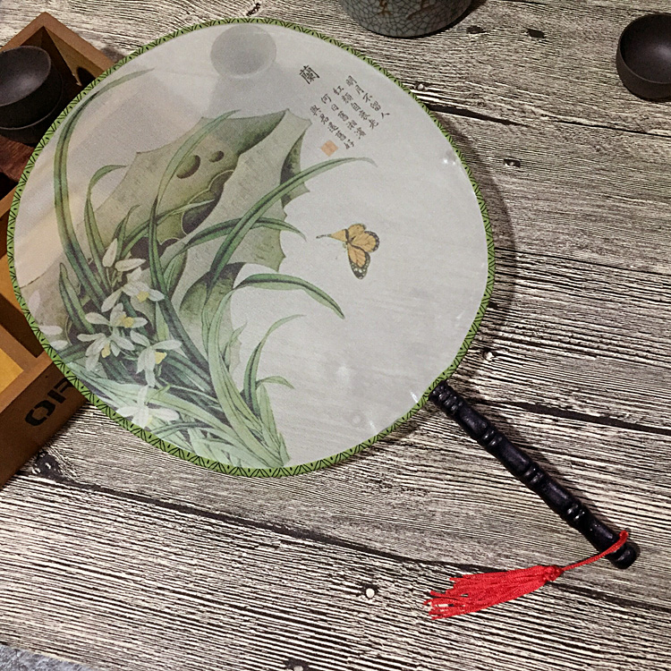 扇美术绘画扇子礼品 真丝双面图案宫扇 团方形绢丝 宫廷扇 芭蕉|msdalam kategori rumah harian, Fan/kipas mini/Fitting/pad ais/ais kayu, Fan - dari Buy2taobao.com untuk memberikan perkhidmatan ejen Taobao profesional membeli