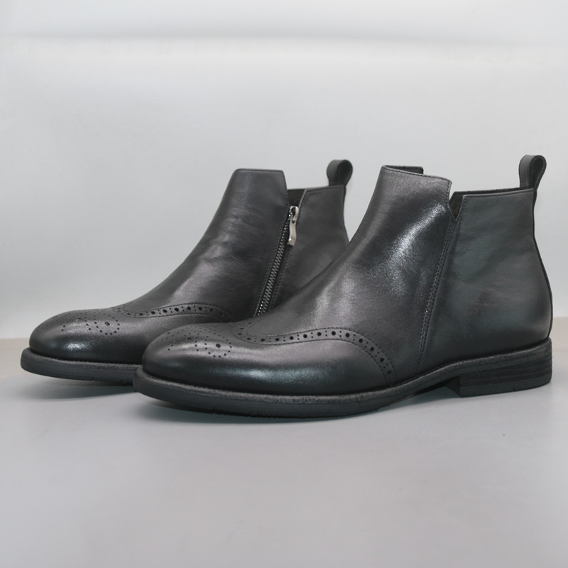 HIGH-END FOREIGN TRADE LEAK PROCESSING LEATHER MENS BOOTS GOODYEAR COWHIDE SOLE CHELSEA BOOTS BRITISH VINTAGE MARTIN BOOTS