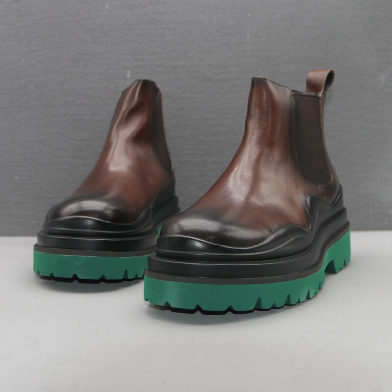 GUANGZHOU HIGH-END LEAKAGE FOREIGN TRADE PROCESSING LEATHER MENS BOOTS WINTER THICK-SOLED COMFORTABLE CHELSEA BOOTS HIGH-TOP MARTIN BOOTS
