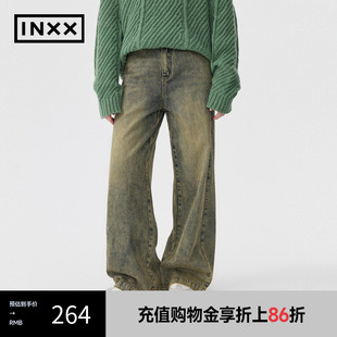 INXX 潮流复古水洗牛仔裤 APYD新品 APE3220850 男女同款 直筒裤
