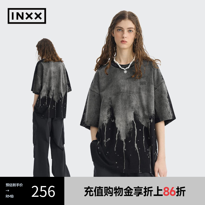 【INXX】APYD 时尚潮流喷马骝褪色短袖T恤男女同款宽松APE2010700