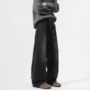 STREET美式 水洗宽松直筒裤 风复古阔腿牛仔裤 秋冬新款 潮 男士 INXX