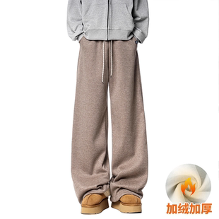 直筒保暖阔腿休闲长裤 INXX 男冬季 加绒加厚垂感卫裤 潮 STREET美式