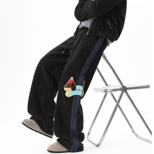 男女秋冬运动休闲棉裤 INXX STREET羊羔绒腊肠狗加绒加厚重磅卫裤