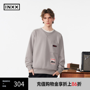 XME4101378 INXX Standby潮牌新品 贴袋袋口拼螺纹卫衣男女同款