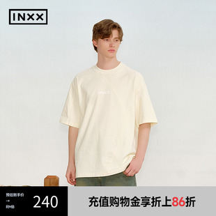 XRF2010984 INXX 分割结构短袖 T恤正反面料拼接上衣男女同款