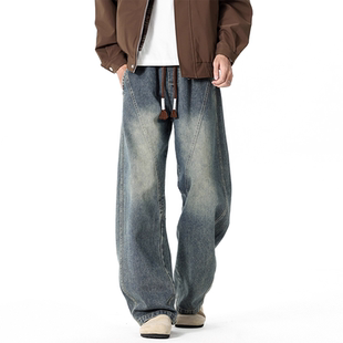 STREET美式 休闲宽松潮牌弯刀裤 复古牛仔裤 秋冬2025新款 男士 INXX