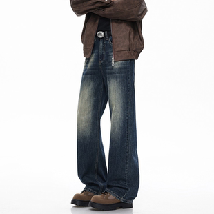 男士 复古水洗牛仔裤 秋冬季 新款 子 INXX 潮牌直筒休闲裤 STREET美式