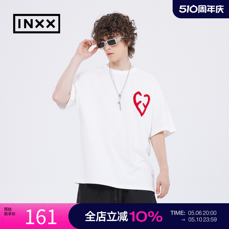 【inxxstreet】INXX ALLPICK 潮牌22夏新品刺绣T恤短袖情侣宽松T 男装 T恤 原图主图