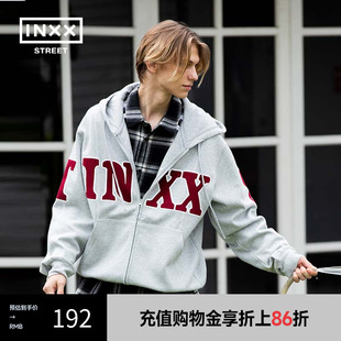 inxx 卫衣情侣印花上衣外套男女生 street新国潮美式 复古宽松开衫