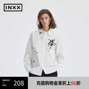 泼墨图案衬衣男女同款 潮牌新中式 INXX APE3040856 APYD时尚