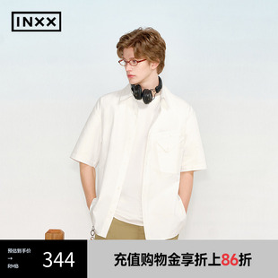 反折袋盖口袋衬衣男女同款 衬衫 INXX XRF2040990 潮牌纯色短袖