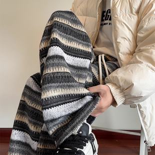 STREET美式 休闲直筒裤 复古卫裤 秋冬新款 百搭 民族废土风男士 INXX