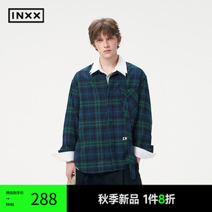 INXX 纹衬衫 学院风格 XRF3041302 仿领带设计长袖 上衣男女同款