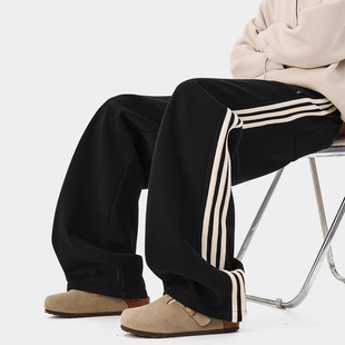 直筒运动宽松裤 INXX 新款 男女秋冬季 STREET条纹拼色运动休闲卫裤