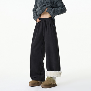 子2025冬季 简约休闲裤 新款 男士 潮 INXX 加绒直筒阔腿裤 STREET美式