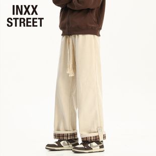 加绒加厚宽松阔腿休闲裤 INXX 新款 子秋冬季 STREET灯芯绒潮牌长裤