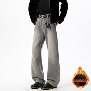 秋冬复古高街vibe潮牌直筒裤 INXX 男士 水洗微喇牛仔裤 STREET美式