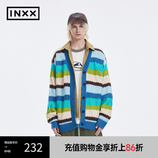 INXX 潮牌新品 Standby 情侣XMD4061553 多色条纹拼接开衫 针织衫
