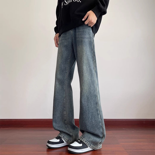 STREET美式 潮牌直筒长裤 复古微喇高街牛仔裤 秋冬新款 子 男士 INXX