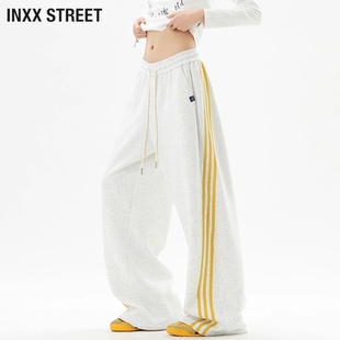 春秋宽松直筒运动卫裤 INXX 子男士 条纹重磅休闲裤 STREET藏青美式