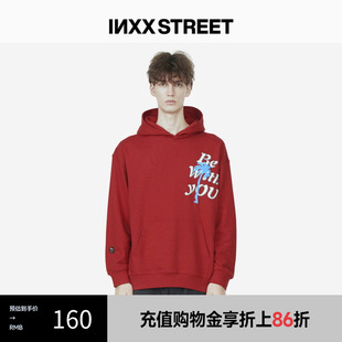 上衣服外套连帽衫 印花卫衣男装 inxxstreet 套头秋冬女国潮 新品