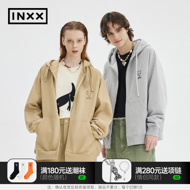 【INXX】APYD潮牌春新品宽松休闲连帽开衫卫衣情侣APE1100338