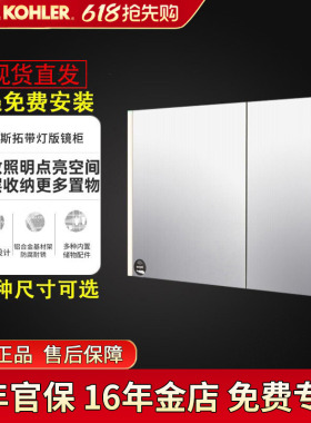 科勒迈斯拓镜柜带灯卫生间浴室镜子置物柜K-40709T-L智能镜枪灰色