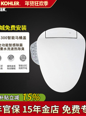 科勒智能马桶盖板储热式坐便器自动加热家用洁身器K-23360T坐便盖