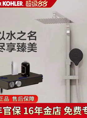 科勒KOHLER沁朗艾贝淋浴花洒灵控恒温双花洒卫生间超大顶喷淋浴柱