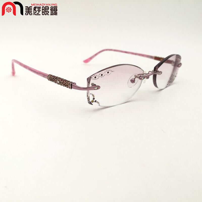 实体店正品 韩国YEIN魅影无框切边镶钻近视眼镜8318 高端工艺眼镜