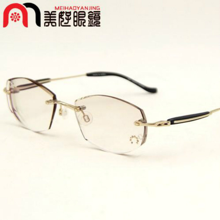 实体店正品】韩国YEIN魅影NO.8110无框切边镶钻近视眼镜钻石削边