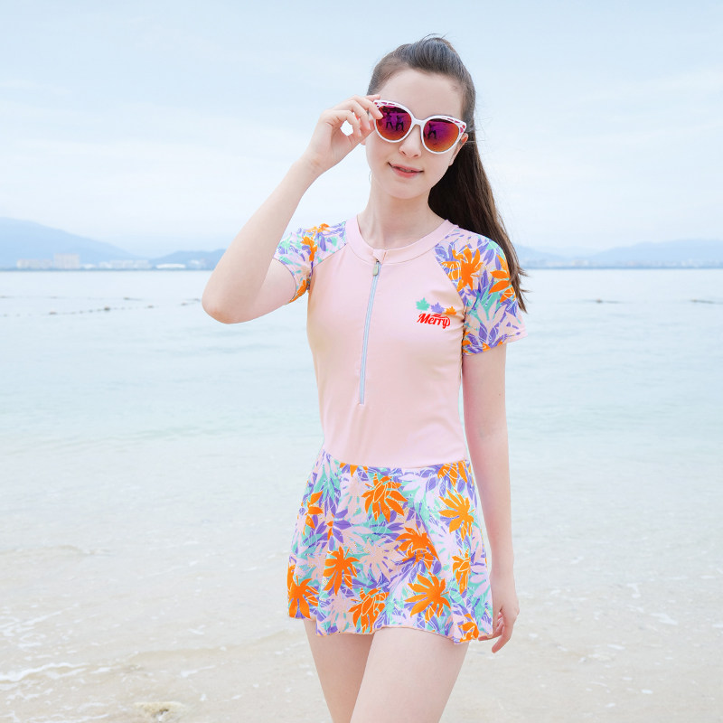 断码女童泳衣连体中大童2024新款儿童女孩学生少女初中生游泳衣