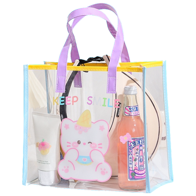 夏季果冻包卡通小熊透明单肩包