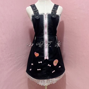 棉背帶裙韓日系mezz0pian0可愛安可拉紅多巴胺復(fù)刻女兒服牛仔裙潮