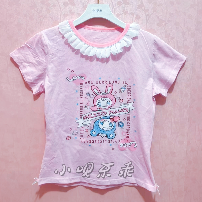 纯棉韩日夏女儿服安可拉多巴胺T
