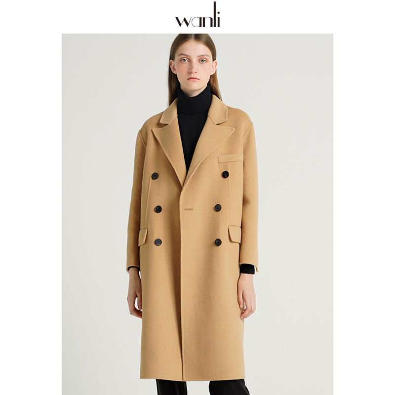 万丽（服饰）双面呢羊绒大衣女中长款2019秋冬新款羊毛呢子外套