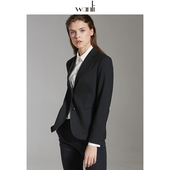 服饰 职业西装 黑色西装 万丽 外套女面试正装 女大学生修身 女正装