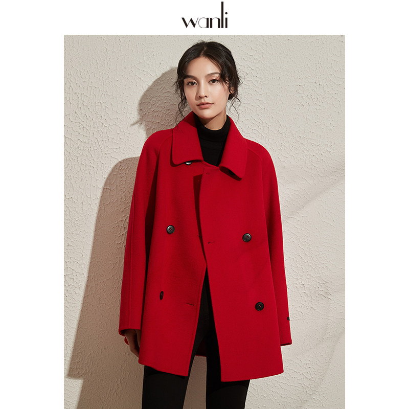 万丽（服饰）新年短款双面大衣女赫本风小个子毛呢外套,女装/女士精品,毛呢外套,淘宝优惠券,粉丝福利购,淘宝优惠卷