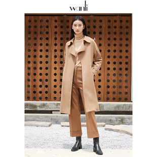 宽松休闲中长款 万丽 风衣外套女秋韩版 女装 垂感外套 服饰