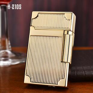 2105朗声钢音打火机充气砂轮明火侧打高端礼品打火机