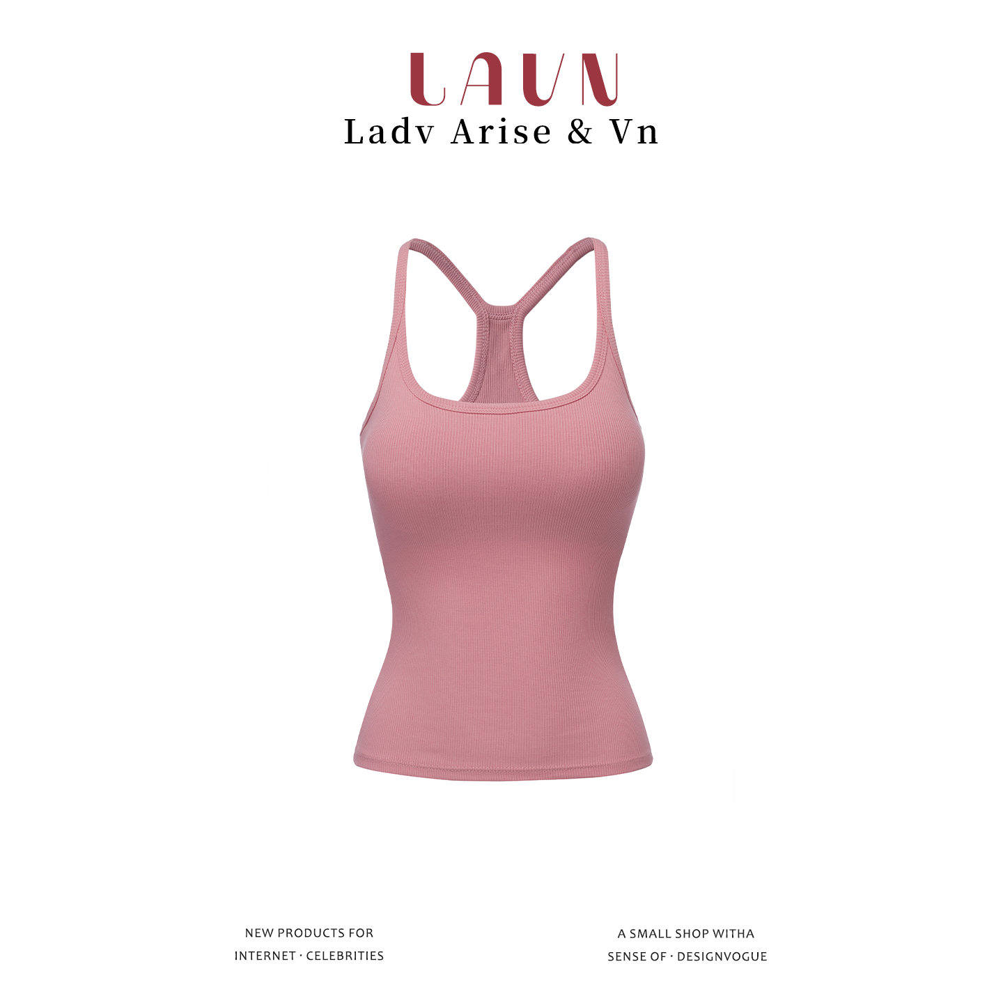 LAVN蔷薇粉吊带背心副乳防走光