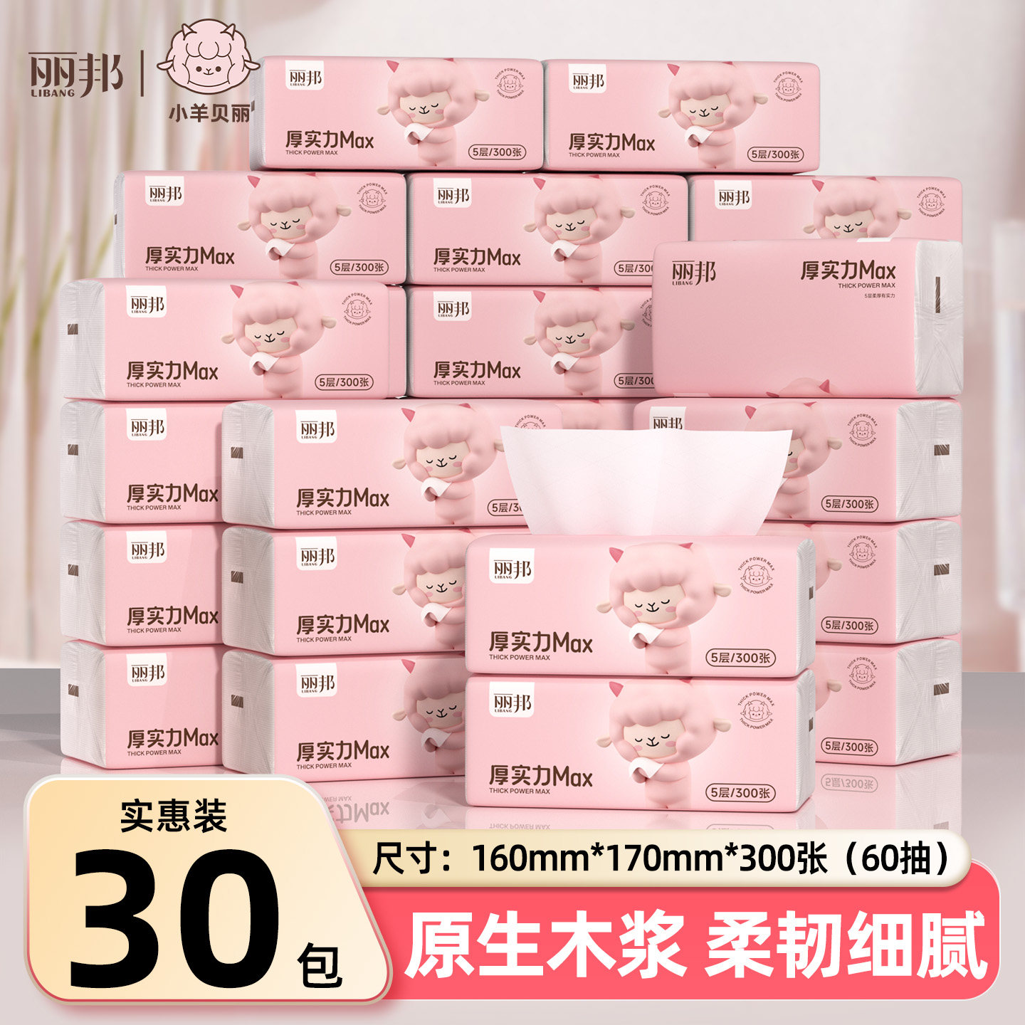 丽邦抽纸大尺寸家用餐巾纸