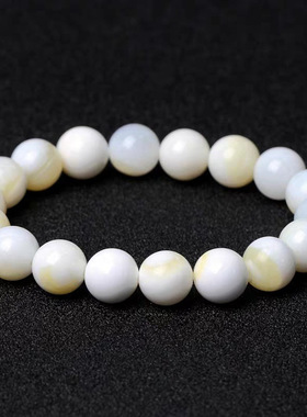 天然贝壳金丝贝单圈手链白贝壳新中式禅意手串深海贝壳6A