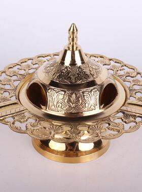 巴基斯坦铜器手工雕刻精雕飞碟金属黄铜烟灰缸家居摆设艺术烟灰缸